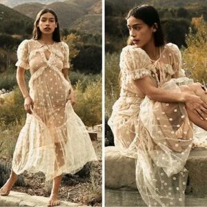 DÔEN Zelda Daisy 🌼 Dress in Faded Peach 🍑